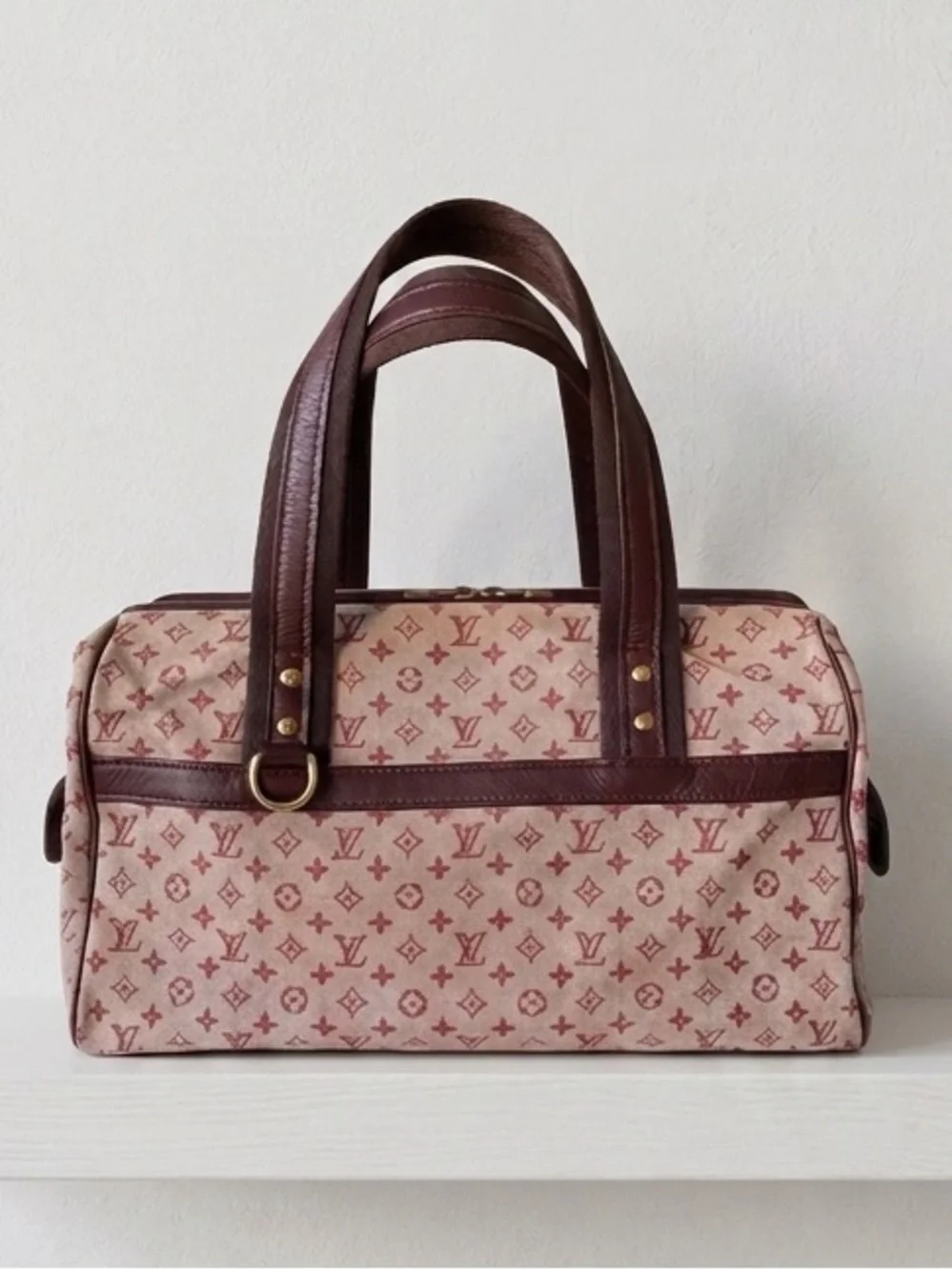 Louis Vuitton Mini Lin Josephine GM Cherry & Bordeaux Canvas with COA